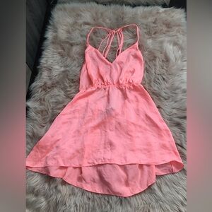 Victoria's Secret Strappy Back Babydoll Chemise  Satin Neon Size Large 2014